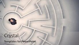  Presentation with maze - Amazing presentation theme having trapped in a circular maze backdrop and a light gray colored foreground