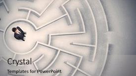  Presentation with business - Amazing slide set having trapped in a circular maze backdrop and a soft green colored foreground