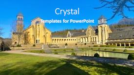  Presentation with luxembourg - Beautiful PPT theme featuring trappist-cistercian-orval-abbey backdrop and a teal colored foreground