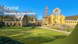  Presentation with notre dame - Amazing presentation design having trappist-cistercian-orval-abbey backdrop and a teal colored foreground