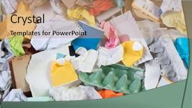  Presentation with recycling paper - Slide set consisting of trash - paper prepared for recycling background and a coral colored foreground