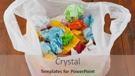  Presentation with plastic bag - Beautiful PPT layouts featuring trash-bag-plastic-with-colorful backdrop and a coral colored foreground