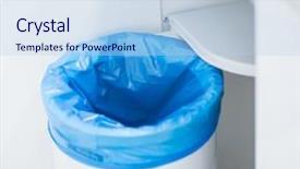  Presentation with feminine kitchen - Presentation design having trash bin in the kitchen background and a light blue colored foreground