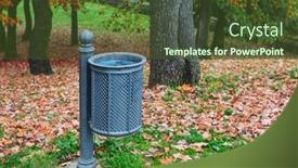  Presentation with autumn - Presentation theme consisting of trash-can-in-the-autumn background and a tawny brown colored foreground