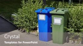  Presentation with waste - Presentation design having trash-containers-for-municipal-waste background and a  colored foreground