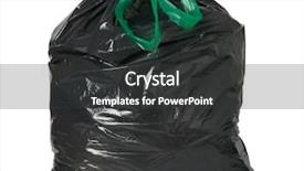  Presentation with theater black and white - Slides featuring trash garbage - black rubbish bag isolated background and a dark gray colored foreground