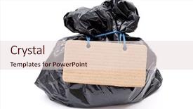  Presentation with bag - Amazing PPT theme having trash garbage - black rubbish bag with lace backdrop and a  colored foreground