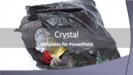  Presentation with rubbish dump vehicle safety - Cool new presentation design with trash garbage - black rubbish bag backdrop and a gray colored foreground