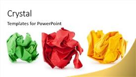  Presentation with recycling paper - Slides with trash garbage - paper recycling concept on white background and a  colored foreground