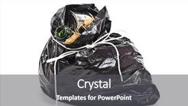  Presentation with garbage - Beautiful presentation theme featuring trash garbage - tied black rubbish bag backdrop and a dark gray colored foreground