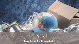  Presentation with earth pollution - Theme having trash heap - global environmental pollution background and a gray colored foreground