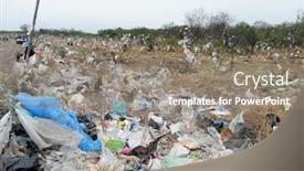  Presentation with landfill - Beautiful slide deck featuring trash landfill with trash scattered over the vast landscape backdrop and a gray colored foreground
