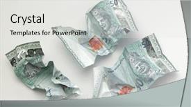  Presentation with ringgit malaysia - PPT theme with trash money - crumple malaysia ringgit background and a white colored foreground