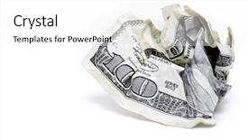  Presentation with dollar - Beautiful presentation design featuring trash money - crumpled one hundred dollar bill backdrop and a white colored foreground