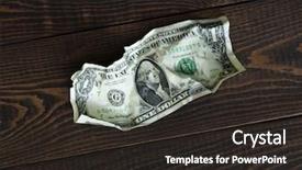  Presentation with floating dollar bills - Amazing slide set having trash money - one dollar bills backdrop and a  colored foreground