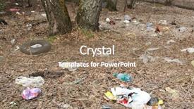  Presentation with pollution - Amazing PPT theme having trash pollution - dirty ground backdrop and a coral colored foreground