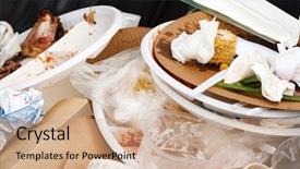  Presentation with translation - Amazing slide set having trash recycle bin for garbage backdrop and a coral colored foreground