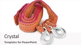  Presentation with towing - Theme featuring trasportation - car towing rope with metal background and a white colored foreground