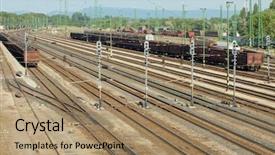  Presentation with google api bus tracking system - Presentation theme with trasportation - complex railway track system background and a coral colored foreground