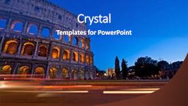  Presentation with rome - Beautiful presentation design featuring trasportation - light trail at colosseum backdrop and a cobalt blue colored foreground