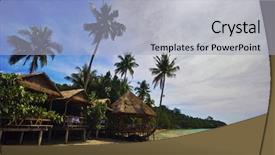  Presentation with tropical - Cool new slide deck with trat koh chang island kingdom backdrop and a light blue colored foreground