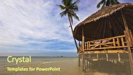  Presentation with tropical beach party - Presentation theme with trat koh chang island kingdom background and a  colored foreground