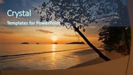  Presentation with sunset at venice beach palm - PPT theme enhanced with trat koh chang island kingdom background and a ocean colored foreground