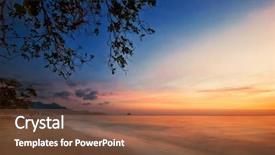  Presentation with sunset at venice beach palm - Amazing PPT theme having trat koh chang island kingdom backdrop and a  colored foreground