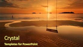  Presentation with tropical beach sunset - Cool new presentation theme with trat koh chang island kingdom backdrop and a tawny brown colored foreground