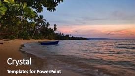  Presentation with tropical - Colorful PPT layouts enhanced with trat koh mak island kingdom backdrop and a  colored foreground