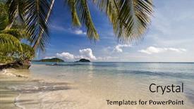  Presentation with tropical beach party - Cool new presentation design with trat koh mak island kingdom backdrop and a soft green colored foreground