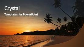  Presentation with sunset at venice beach palm - Presentation theme enhanced with trat koh mak island kingdom background and a dark gray colored foreground