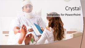  Presentation with wife - Beautiful theme featuring trauma education - loving wife looking after injured backdrop and a  colored foreground