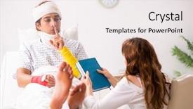  Presentation with husband and wife - PPT layouts consisting of trauma education - loving wife looking after injured background and a  colored foreground