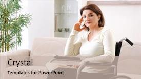  Presentation with special needs wheelchair children - Amazing presentation design having trauma education - woman in wheelchair at home backdrop and a  colored foreground