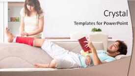  Presentation with injury - Amazing PPT layouts having trauma education - young family helping each other backdrop and a  colored foreground