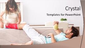  Presentation with injury - Presentation theme with trauma education - young family helping each other background and a  colored foreground