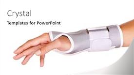  Presentation with trauma - Slides featuring velcro - trauma of wrist in brace background and a white colored foreground