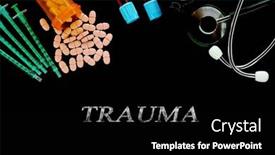  Presentation with trauma - Slides featuring trauma-text-on-medical-background background and a black colored foreground