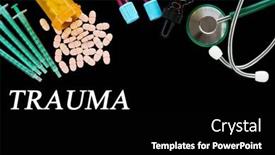 Presentation with medical pills - Presentation with trauma-text-on-medical-background background and a black colored foreground