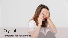  Presentation with trauma - Colorful slide set enhanced with trauma victim - photo of a sad disabled backdrop and a light gray colored foreground