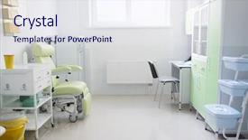  Presentation with doctor office - Colorful slide deck enhanced with traumatologie - interior of a doctor office backdrop and a sky blue colored foreground