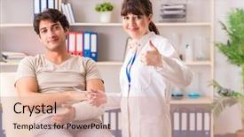  Presentation with special education young adult man - Audience pleasing PPT theme consisting of traumatologie - young man with bandaged arm backdrop and a  colored foreground