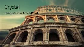  Presentation with world travel - Theme with traval - rome italy one background and a ocean colored foreground