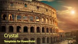 Presentation with world travel - Colorful theme enhanced with traval - rome italy one backdrop and a tawny brown colored foreground
