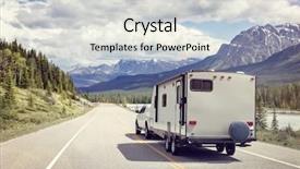  Presentation with motor - Audience pleasing slides consisting of travel - caravan or recreational vehicle motor backdrop and a light gray colored foreground