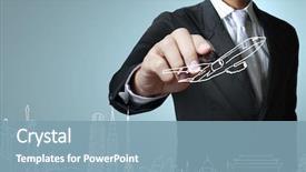  Presentation with whiteboard - Slides having travel - drawing the air background and a seafoam green colored foreground