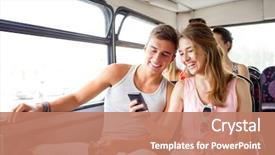  Presentation with friendship - Theme enhanced with travel - friendship summer vacation transport technology background and a coral colored foreground