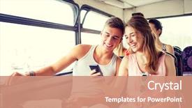  Presentation with friendship - Presentation theme enhanced with travel - friendship summer vacation transport technology background and a coral colored foreground