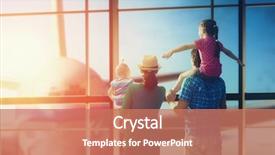  Presentation with children parents - Presentation theme featuring travel - happy family with children background and a coral colored foreground